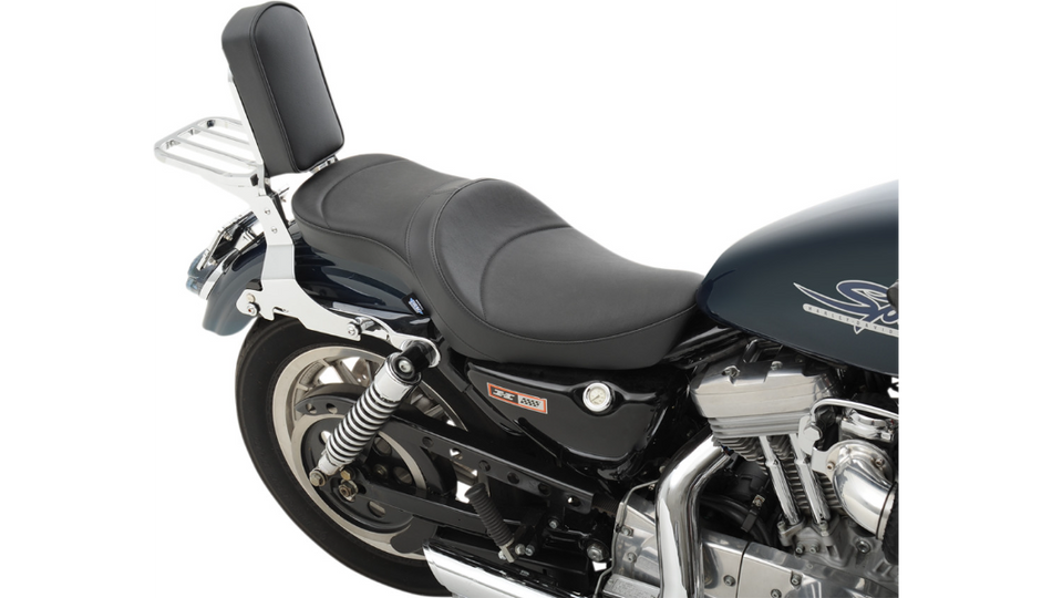 Drag Low-Profile Touring Mild Stitch Black Seat 4 Harley 82-03 XL Models