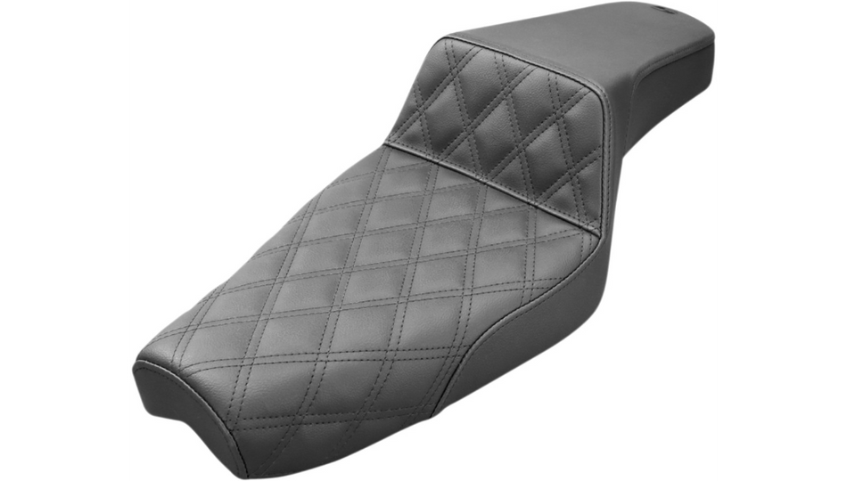 Saddlemen Step-Up Front Lattice Stitch Black Seat 4 Harley 04-20 XL W/4.5 Gal Tank