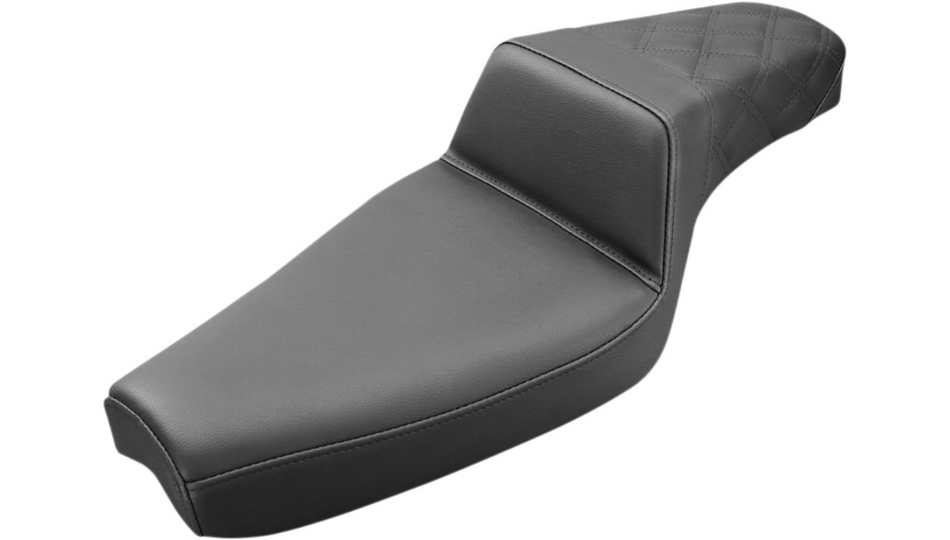 Saddlemen Step-Up Rear Lattice Stitch Black Seat 4 Harley 04-20 XL W/4.5 Gal Tank