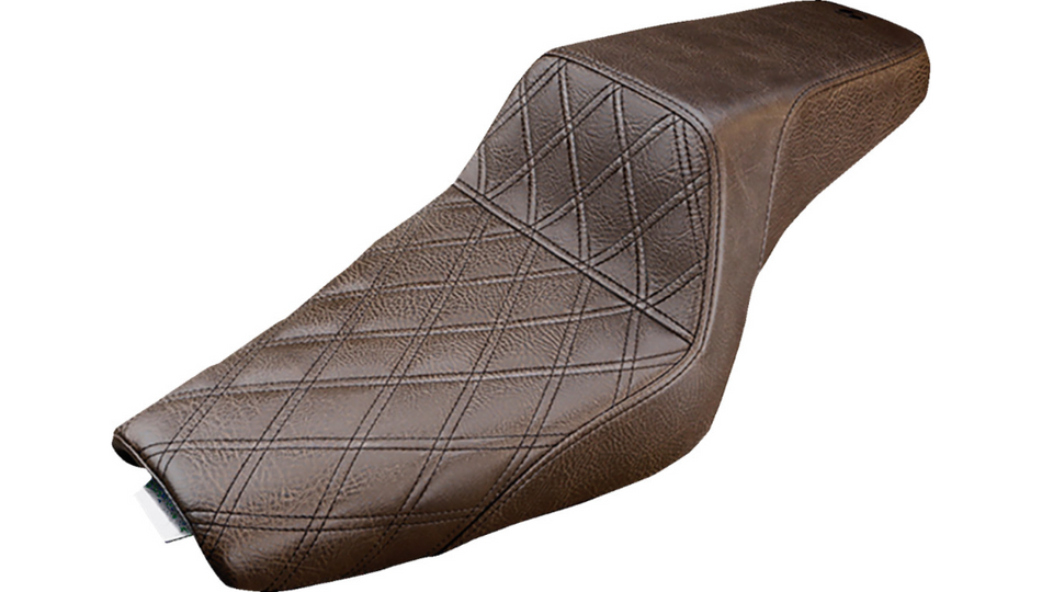 Saddlemen Step-Up Front Lattice Stitch Brown Seat 4 Harley 04-22 XL W/3.3 10-22 XLX