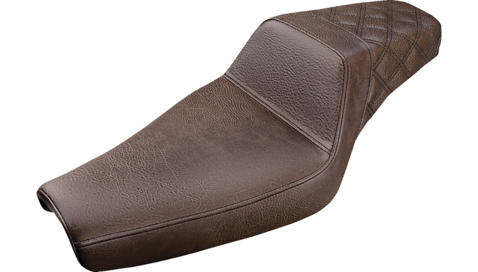 Saddlemen Step-Up Rear Lattice Brown Seat 4 Harley 04-22 XL W/3.3 Gal Tank