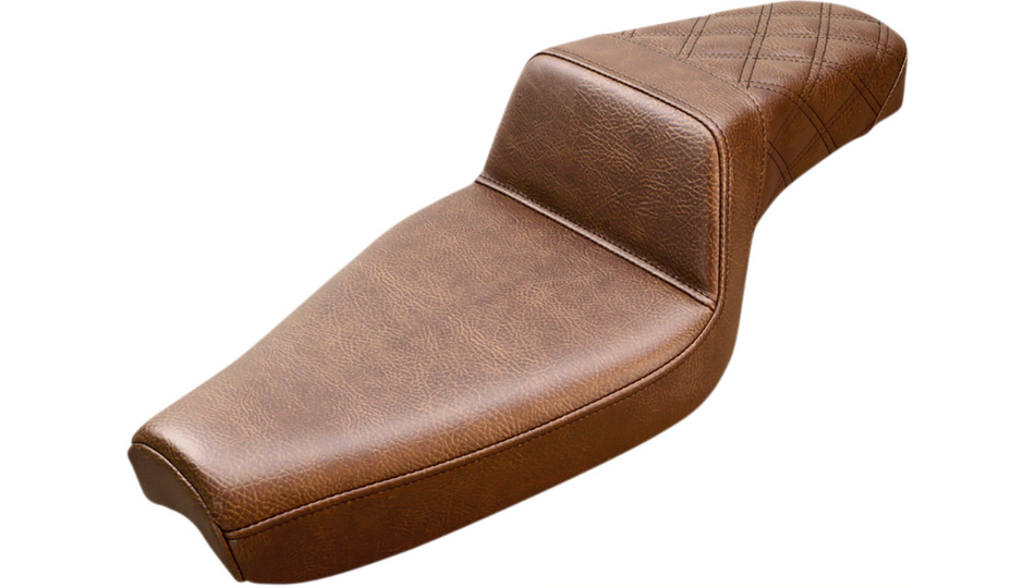 Saddlemen Step-Up Rear Lattice Stitch Brown Seat 4 Harley 04-20 XL W/4.5 Gal Tank
