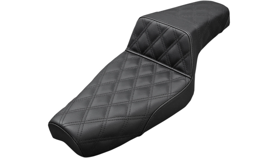 Saddlemen Step-Up Full Lattice Stitch Black Seat 4 Harley 04-20 XL W/4.5 Gal Tank