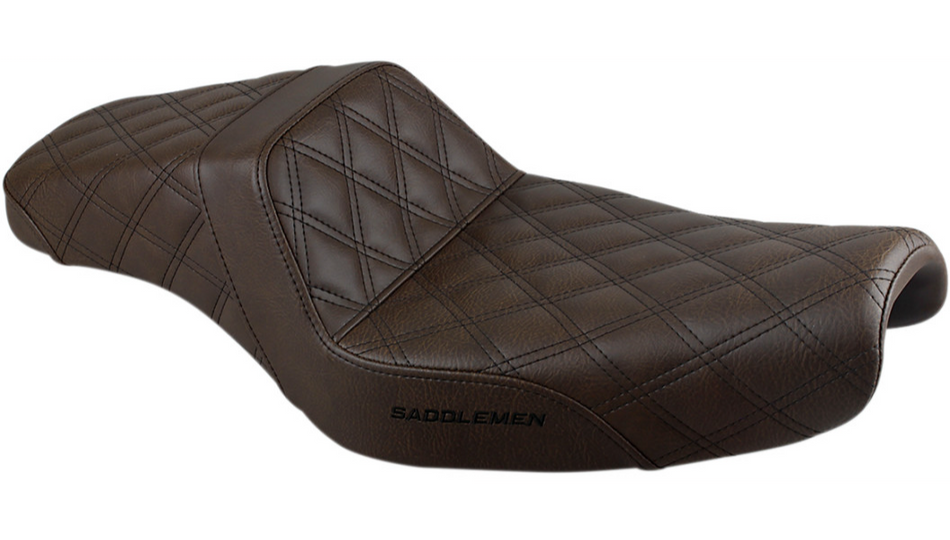 Saddlemen Step-Up Full Lattice Stitch Brown Seat 4 Harley 04-22 XL W/3.3 10-22 XLX