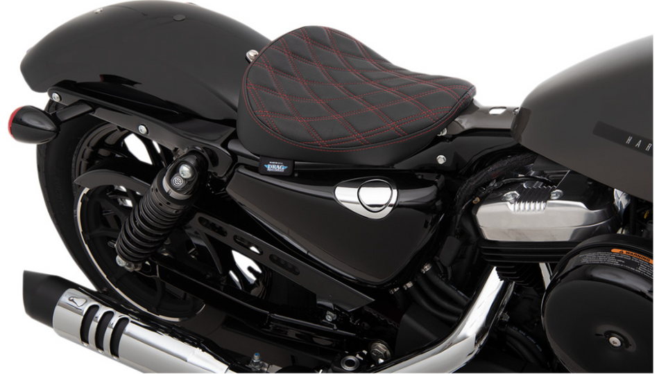 Drag Specialties Bobber-Style Solo Double Diamond W/Red Seat 4 Harley 10-22 XL