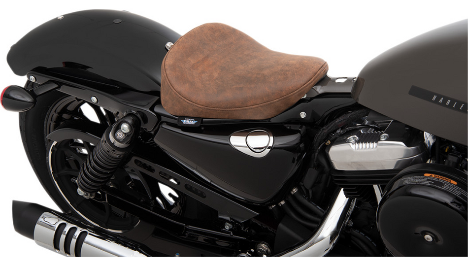Drag Specialties Bobber-Style Solo Distressed Brown Leather Seat 4 Harley 10-22 XL