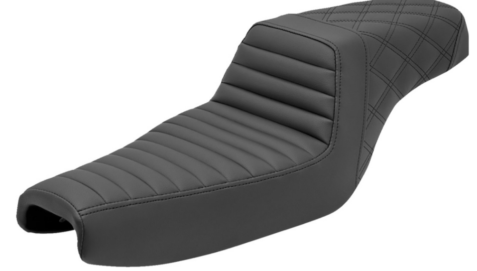 Saddlemen Step-Up Tuck-N-Roll & Lattice Black Seat 4 Harley 04-22 XL W/3.3 Gal Tank