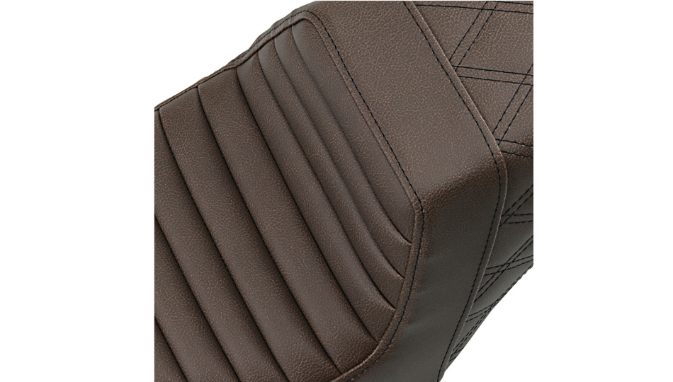 Saddlemen Step-Up Tuck-N-Roll & Lattice Brown Seat 4 Harley 04-22 XL W/3.3 Gal Tank