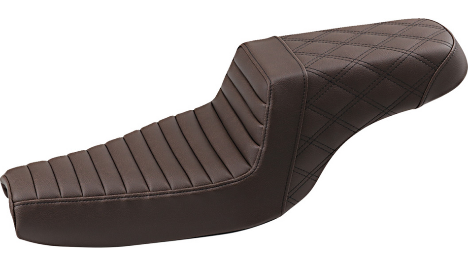 Saddlemen Step-Up Tuck-N-Roll & Lattice Brown Seat 4 Harley 04-22 XL W/3.3 Gal Tank