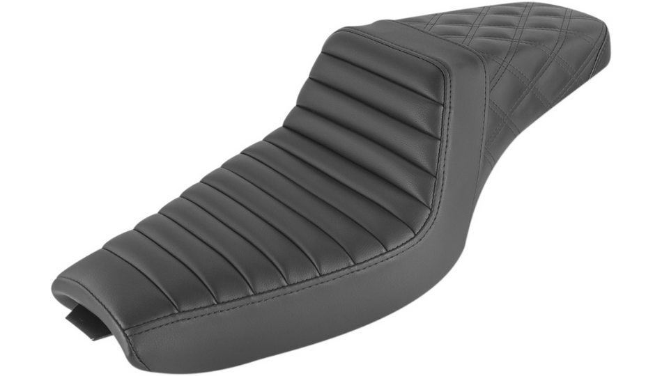 Saddlemen Step-Up Tuck-N-Roll & Lattice Black Seat 4 Harley 04-20 XL W/4.5 Tank