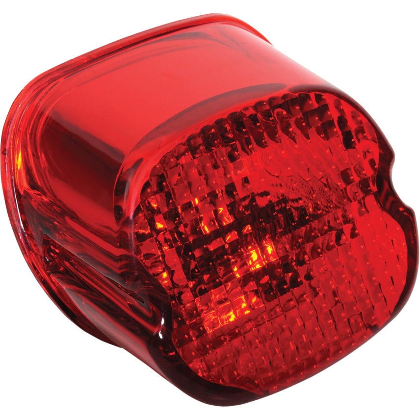Drag Specialties Red Laydown Taillight Lens With Bottom Tag Window Harley 99-03