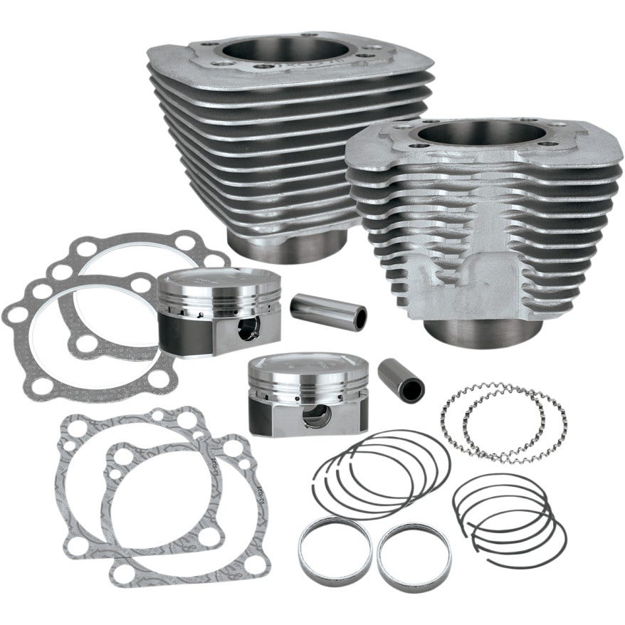 S&S 1250CC Silver Cylinder Coversion Kit Flat Top 10:3:1 Harley XL 86-15