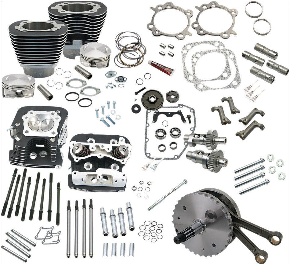 S&S Cycle 124" Hot Set-Up Kit w/ Big Bore Cylinders Cams Pistons Harley 99-06