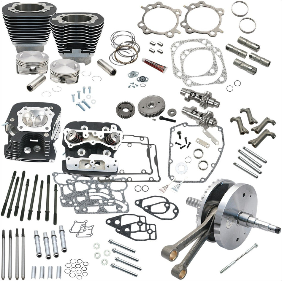 S&S Cycle 124" Hot Set-Up Kit w/ Big Bore Cylinders Cams Pistons Harley 07-16