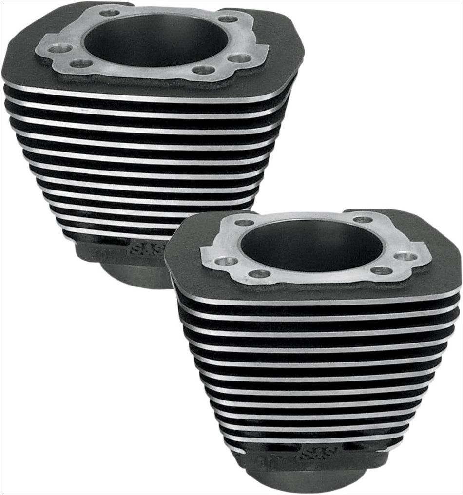 S&S Cycle Black 3.5" Bore Stock Repl Cylinders Harley Evolution EVO Big Twin