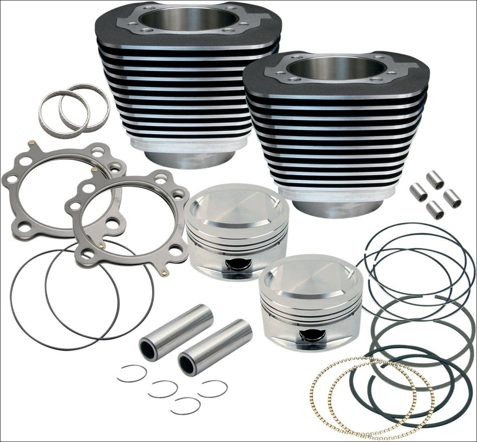S&S Cycle 95" CI Big Bore Cylinder Kit Black 9.7:1 Compression 99-06 Harley
