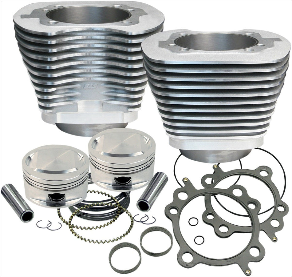 S&S Cycle 95" CI Big Bore Cylinder Kit Silver 9.7:1 Compression 99-06 Harley