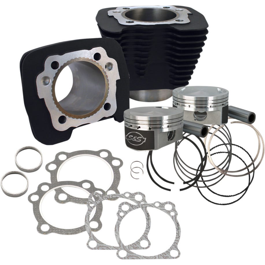 S&S 1250CC Wrinkle Black Cylinder Coversion Kit Flat Top 10:3:1 Harley XL 86-15