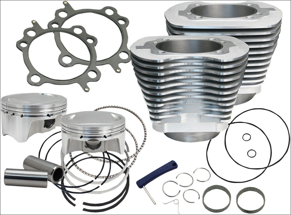 S&S Silver 107" Big Bore Cylinder Kit for Harley Twin Cam 07-14  | 910-0480