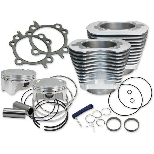 S&S Stone Gray 117" Big Bore Cylinder Kit for Harley Twin Cam 07-15 | 910-0474