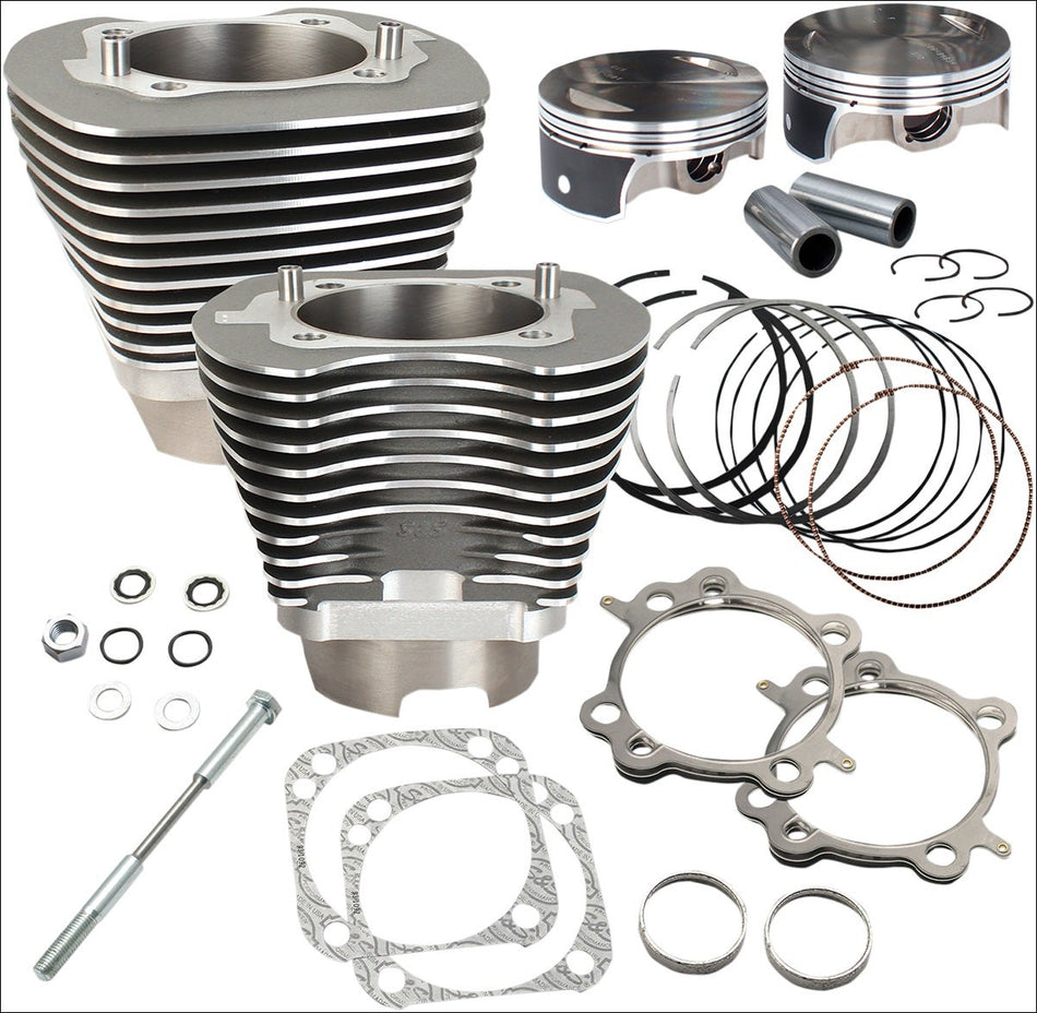 S&S Stone Gray 117" Big Bore Cylinder Kit for Harley Twin Cam 07-15 | 910-0474