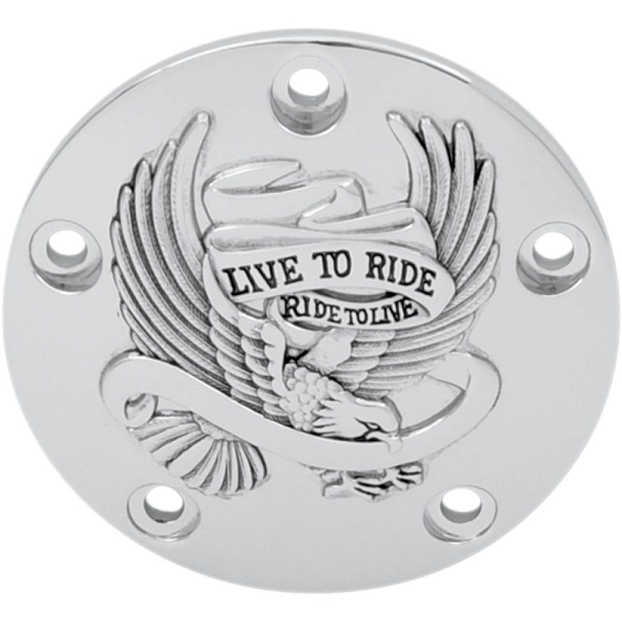 Drag 0940-0841 Chrome Live To Ride Points Timing Cover Harley Twin Cam 99-17