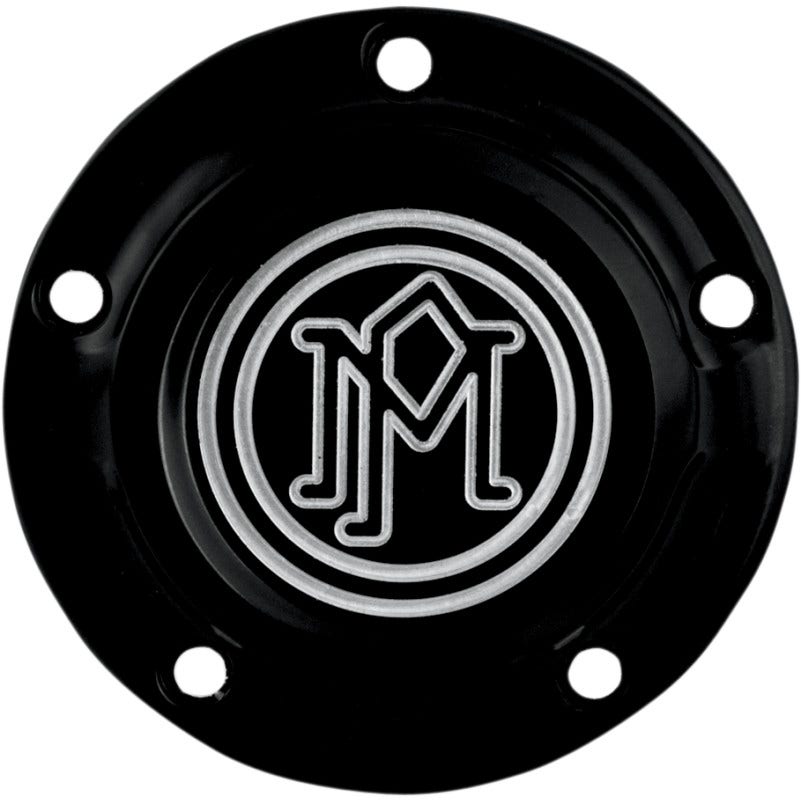 Performance Machine Black Contrast Cut Scallop Ignition Covers Harley Twin Cam