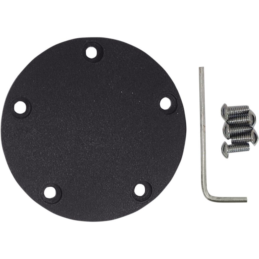 Drag Wrinkle Black 5 Hole Spherical Radius Points Ignition Cover Harley TC 99-15