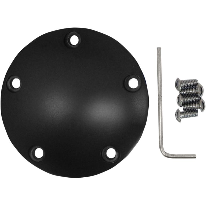 Drag Flat Black 5 Hole Spherical Radius Points Ignition Cover Harley TC 99-15