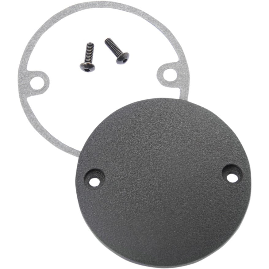 Drag Wrinkle Black 2 Hole Spherical Radius Points Ignition Cover Harley EVO & XL