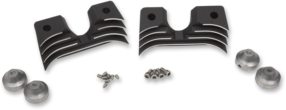 Drag Wrinkle Black Finned Spark Plug Head Bolt Covers Harley Sportster 04-17