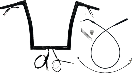 FBI 1-1/4" EZ Flat Top Pre-Wired Handlebars for 24-25 FLTRX, 23-25 FLTRXSE - Black / 14"