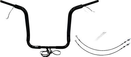 FBI Fat Baggers Wired 1-1/2" Round Top Handlebar Kits for FLH/X '14-'15 - Black / 16"