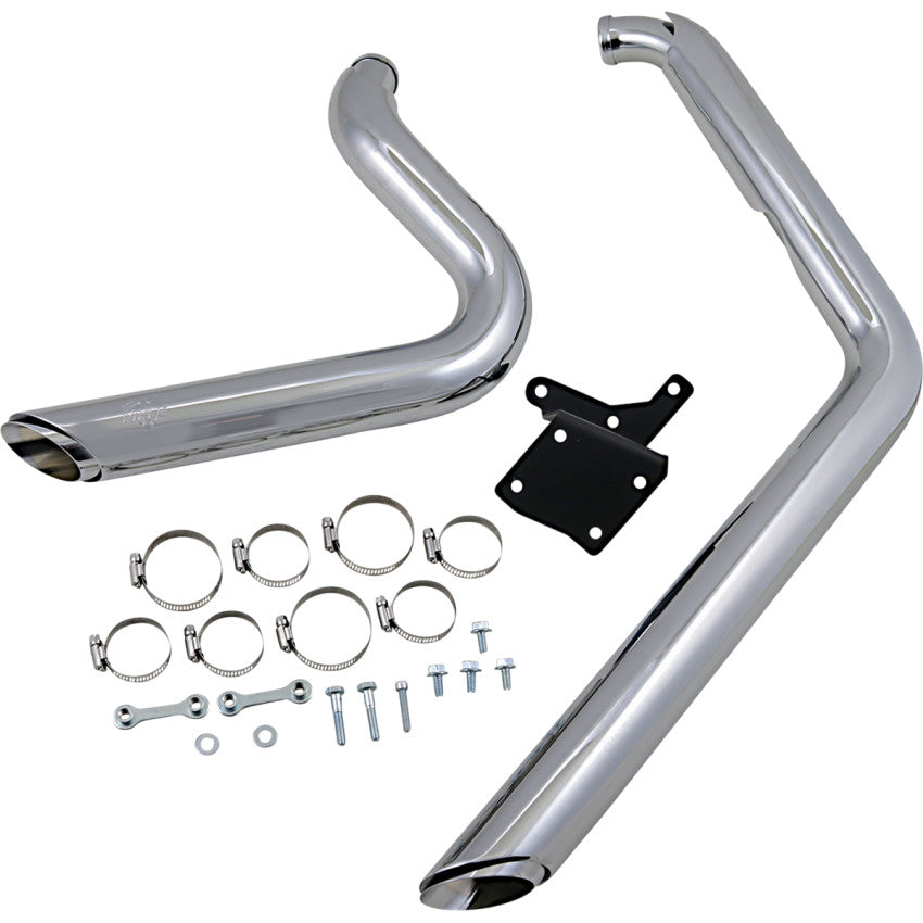 Vance & Hines 17214 Shortshots Staggered Exhaust System - Chrome - Dyna