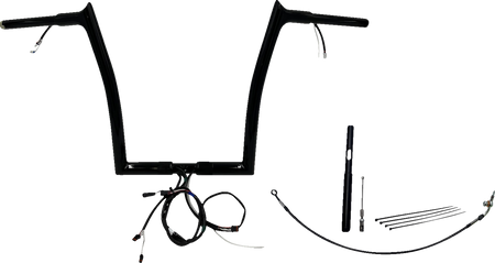 FBI Fat Baggers Wired 1-1/4" Pointed Top Handlebar Kits for 21-23 FLTRXS/ST - Black / 14"