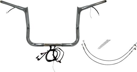 FBI Wired 1-1/4" Pointed Top Handlebar Kits for 16-20 FLHT/FLHX & Trike - Chrome / 12"