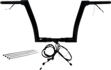 FBI Fat Baggers Wired 1-1/2" Flat Top Handlebar Kits for FLTR '15 - Black / 12"