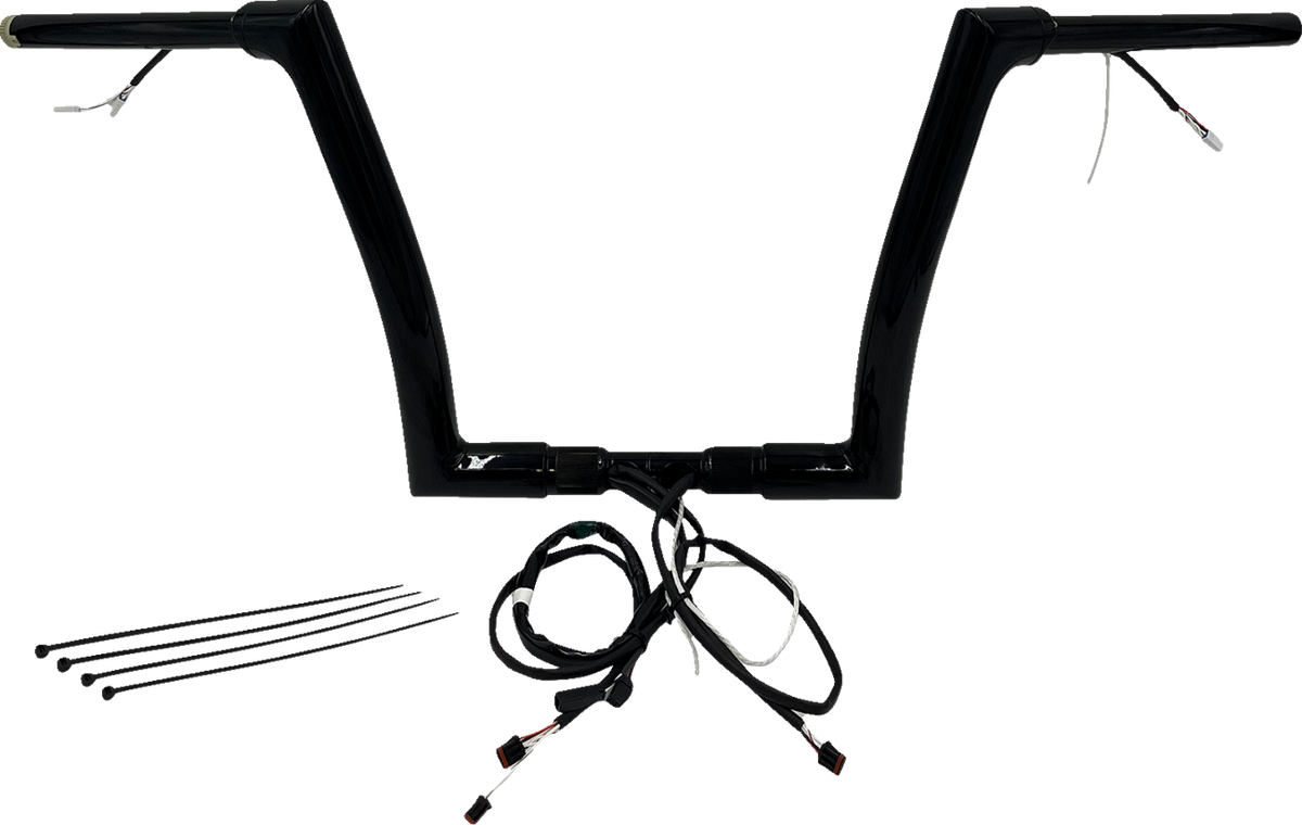 FBI Fat Baggers Wired 1-1/2" Flat Top Handlebar Kits for FLTR '15 - Black / 12"