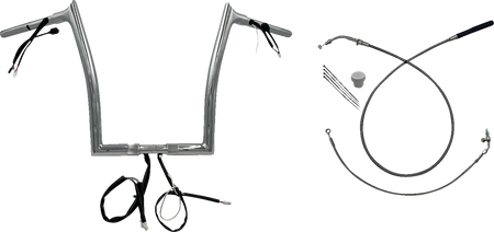 FBI 1-1/4" EZ Pointed Top Pre-Wired Handlebars for 24-25 FLTRX, 23-25 FLTRXSE - Chrome / 14"