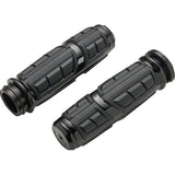Ciro Chicane Chrome and Black Grips for Harley Cable & Throttle By Wire