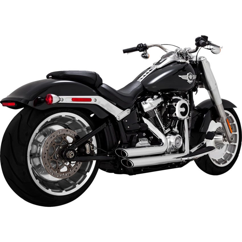 V&H Chrome Shortshot Staggered PCX Exhaust System Harley 18-22 FXBR/FLFB