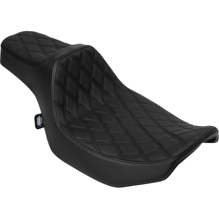 Drag EXT Reach Double Diamond Black Stitch Vinyl Predator 3 Seat Harley 23-25 FL