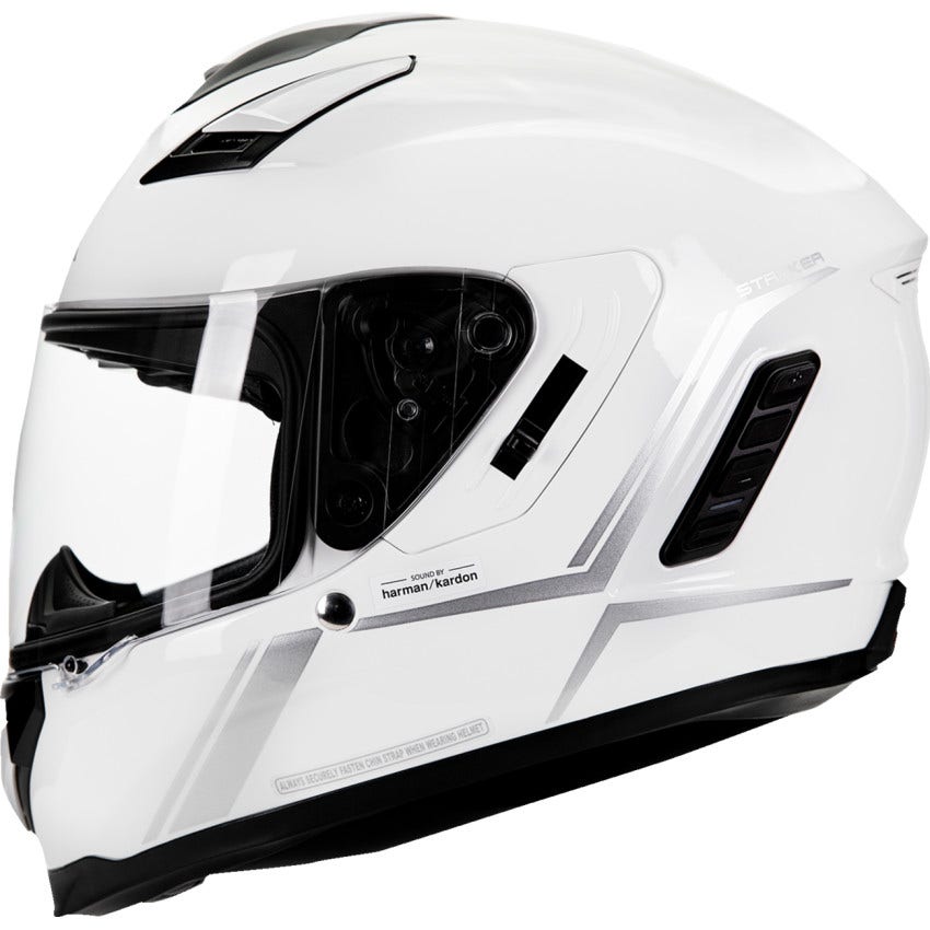 Sena Stryker Glossy White Bluetooth Intercom Fullface Helmet