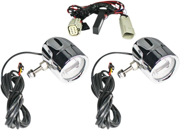 Custom Dynamics ProBeam Chrome LED Halo Fog Lamps Harley Touring Trike 14-19