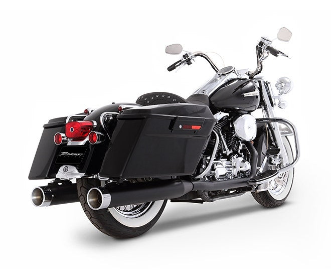 Rinehart True Duals Black W/ Chrome End Caps 4 mufflers 1995-2008 Touring | 100-203C