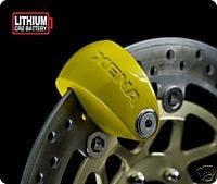 Xena XX6-Y Yellow Motorcycle Alarm Disc Lock XX6 6MM Pin 120DB