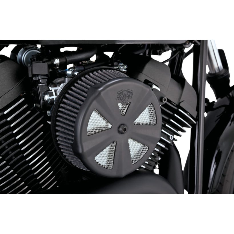 Vance & Hines Black 'Skullcap Crown' Air Cleaner Cover for Harley