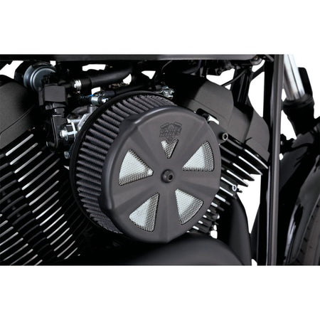 Vance & Hines Black 'Skullcap Crown' Air Cleaner Cover for Harley