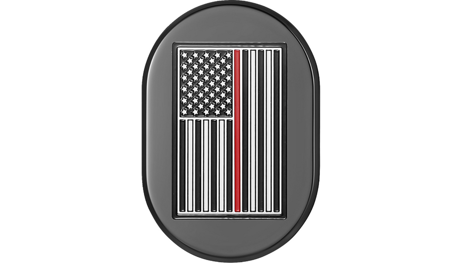 Figurati Antenna Left Cover Black w/ Red Line American Flag 4 Harley 09-23 Touring