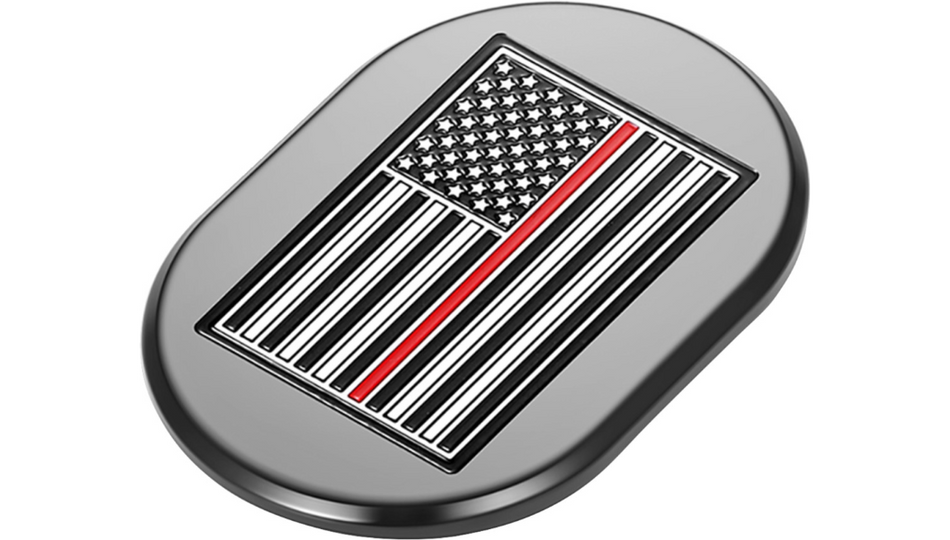 Figurati Antenna Left Cover Black w/ Red Line American Flag 4 Harley 09-23 Touring